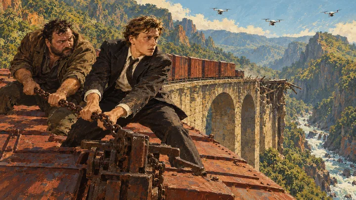 Illustration peinte : VIADUC · JOUR.