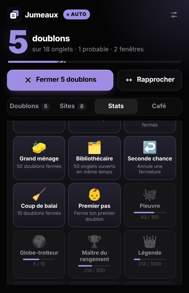 Trophées : Grand ménage, Bibliothécaire, Seconde chance…